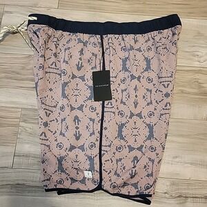 7 Diamonds Core Active Shorts Mens XXL Black Purple Geometric AOP NEW